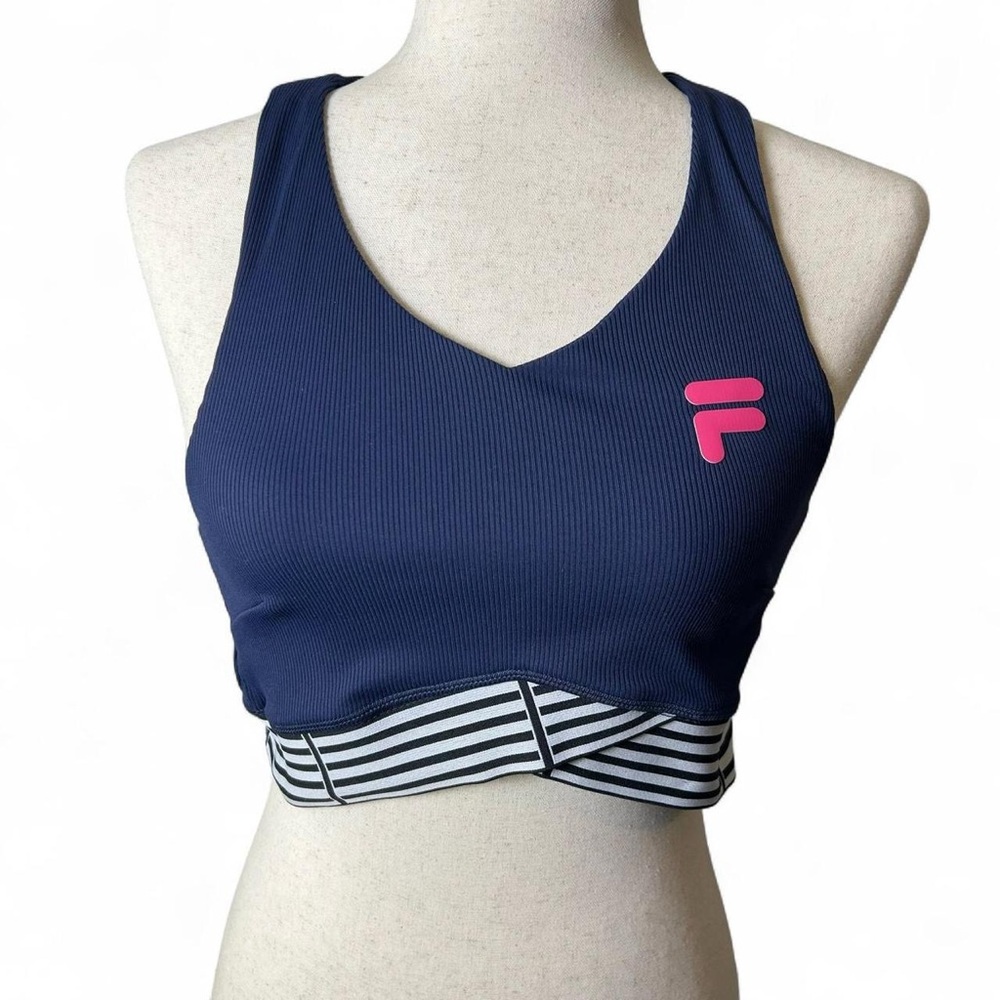 Fila x Christopher Bevans Navy & Pink Tennis Sports Bra